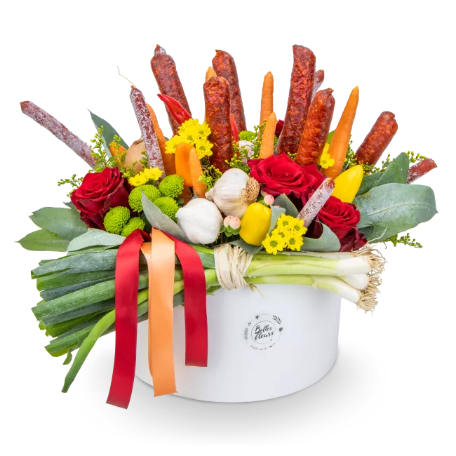 Květinový box z klobás